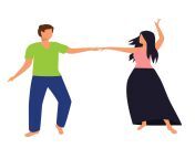14310225 casal esta dancando homem e mulher dancando e de maos dadas ilustracaoial vetor.jpg from menina dançando nua