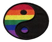 yin yang gay lesbian pride rainbow retro lgbt applique iron on patch wholesale dropship for clothing.jpg from yang gay