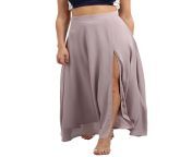 customize women s side slit high waist chiffon maxi skirt ladies plus size a line skirts.jpg from skvirt ch
