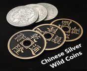 chinese silver wild coins magic tricks three to one coin change magia close up illusions gimmick.jpg from wild dimes
