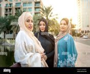 three women friends going out in dubai girls wearing the united arab emirates traditional abaya 2cwd6w1.jpg from dubai arab mms