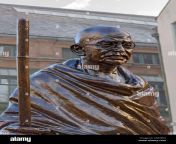 statue of mahatma gandhi by ram v sutar cathedral approach manchester england uk 2ae4xk4.jpg from mahatha ganunge