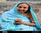 indian grandmother in blue saree 2b3k52w.jpg from village old sarri wali aun