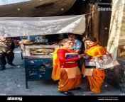 two local young women students in traditional local dress in the street in pragpur a heritage village in kagra district himachal pradesh india 2h9f7m6.jpg from indian desi himacha