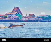 bangkok thailand april 23 2019 the small motorboat on chao phraya river and wat kanlayanamit temple on background on april 23 in bangkok thaila 2m0baxg.jpg from layanam bo