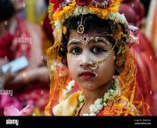 a young girl who is yet to attain puberty is dressed up as living goddess before being worshipped as kumari or virgin during bengali hindu festival basanti durga puja in kolkata india sunday april 10 2022 ap photobikas das 2mbnhhe.jpg from bengali virgin 3gp blood sexl aunt ipron tv net