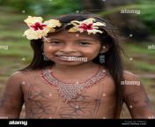 central america panama gatun lake embera indian village young embera girl with flowers in her hair ptbce4.jpg from teenage village gir