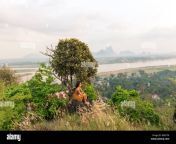 horizontal picture of young girl posing at hpan pu mountain during sunset time landmark of hpa an myanmar r60c7m.jpg from myanmar သဇင် xxxx new young girl first time sex video mp4