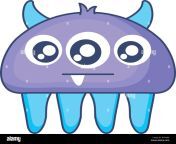 crazy monster with three eyes comic character vector illustration design rtn0k8.jpg from crazy monster