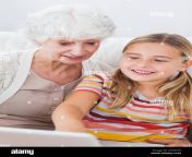 little girl and granny using laptop dtxb1w.jpg from granny ans