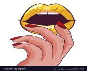 sexy female lips and hand pop art style vector 24911748.jpg from sexy hand stylebcom com