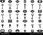 keyhole key icons vintage keys and keyholes signs vector 10571114.jpg from keyhole and