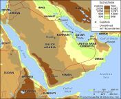 arabia map elevation.jpg from arabia egypt