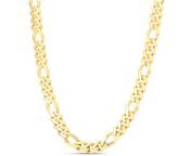 unisex 14k gold hollow 24inch yellow high polished monaco figaro necklace 115mm wide box push clasp rfmph14ye rc14872 jpgw1 from 14ye g