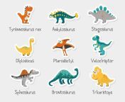 paper stickers cute funny dinosaurs vector 38855137.jpg from bangla dino