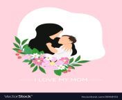 muslim mother and son with flowers happy mothers vector 30918415.jpg from kiss my momdian mom son rap hot xxx