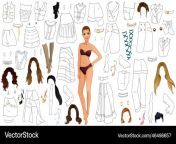 fashion outfit coloring page paper doll vector 46498657.jpg from doll xxxx