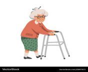 elderly woman old lady character with paddle vector 25657977.jpg from and old lady