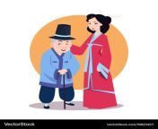 old asian man with young woman in japanese kimono vector 19623457.jpg from japanese old man and young