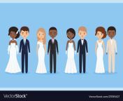 interracial bride and groom cartoon characters vector 27093427.jpg from interracial cartoon