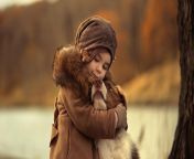 cute little girl is hugging dog wearing brown dress and cap standing in blur background cute.jpg from देसी प्यारा लड़की प्रिया प्रदर्शन उसके गरम स्तन बि