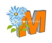 vector m alphabet with flower myvhoz sb pm.jpg from mlekha